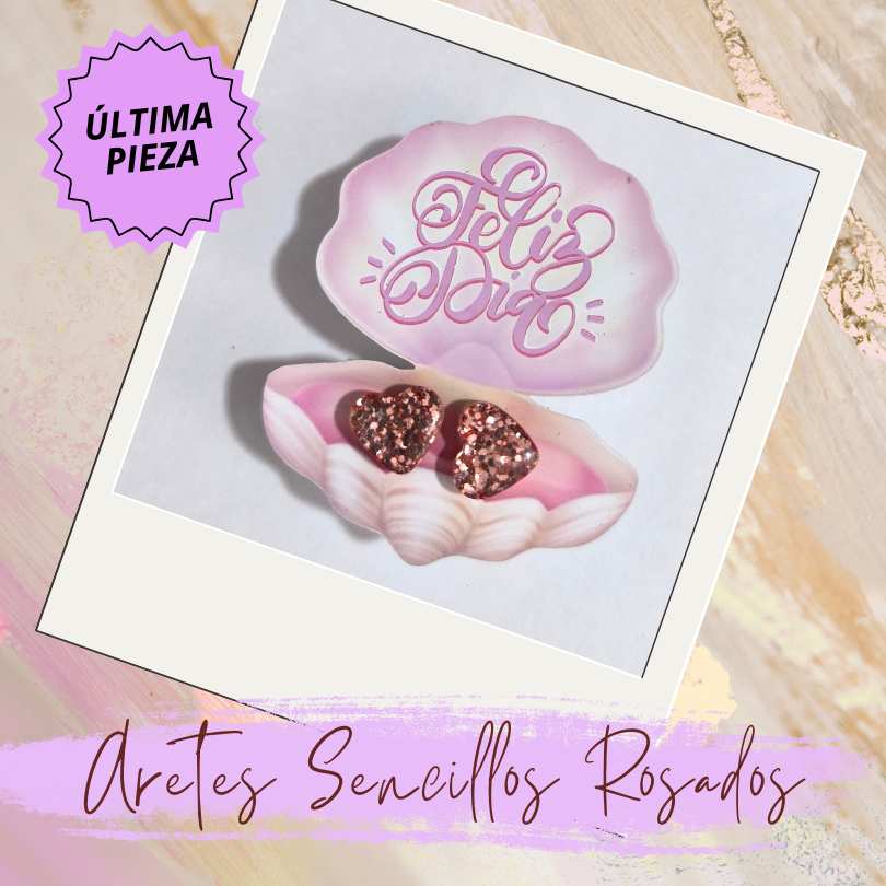 Arete sencillo rosa