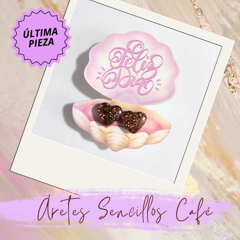 Aretes sencillos cafe